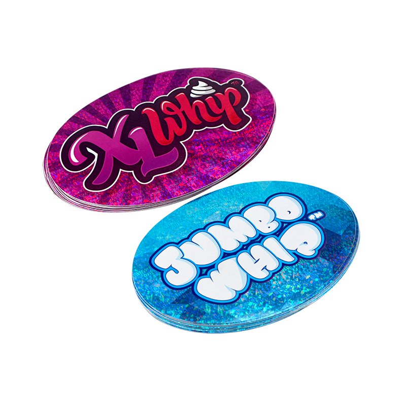 silver broken glass holographic sticker