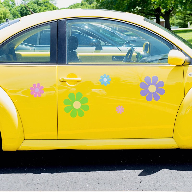 Flower car decals