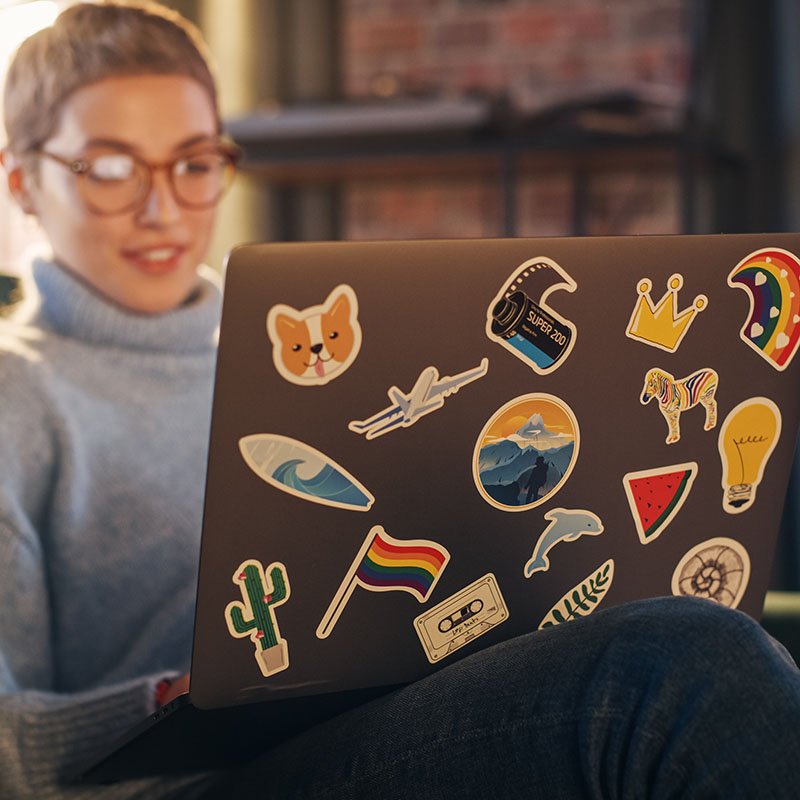 Static Cling Stickers for Laptop