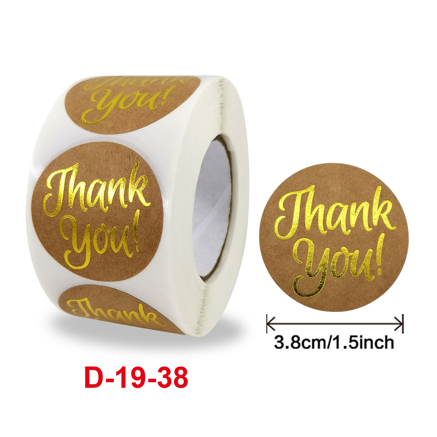 Kraft thank you stickers