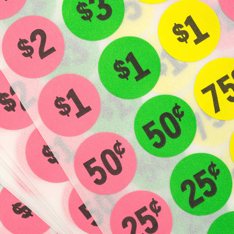round price stickers