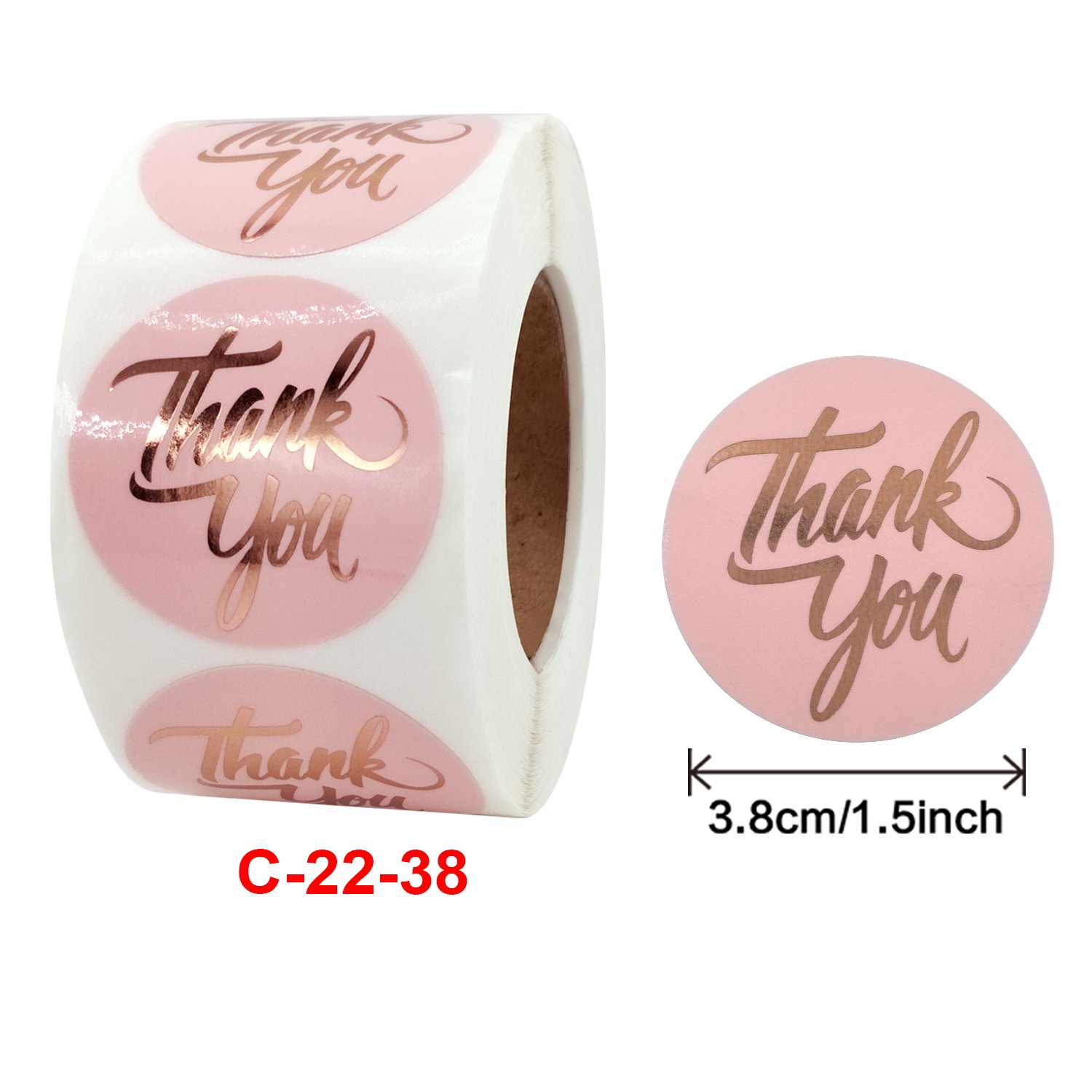 pink thank you stickers