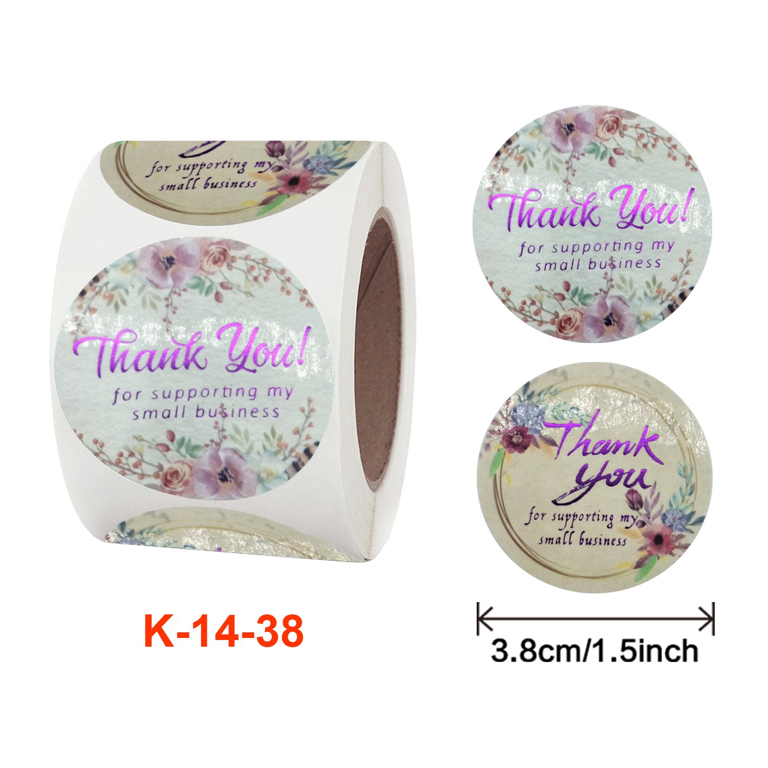 rose gold thank you stickers